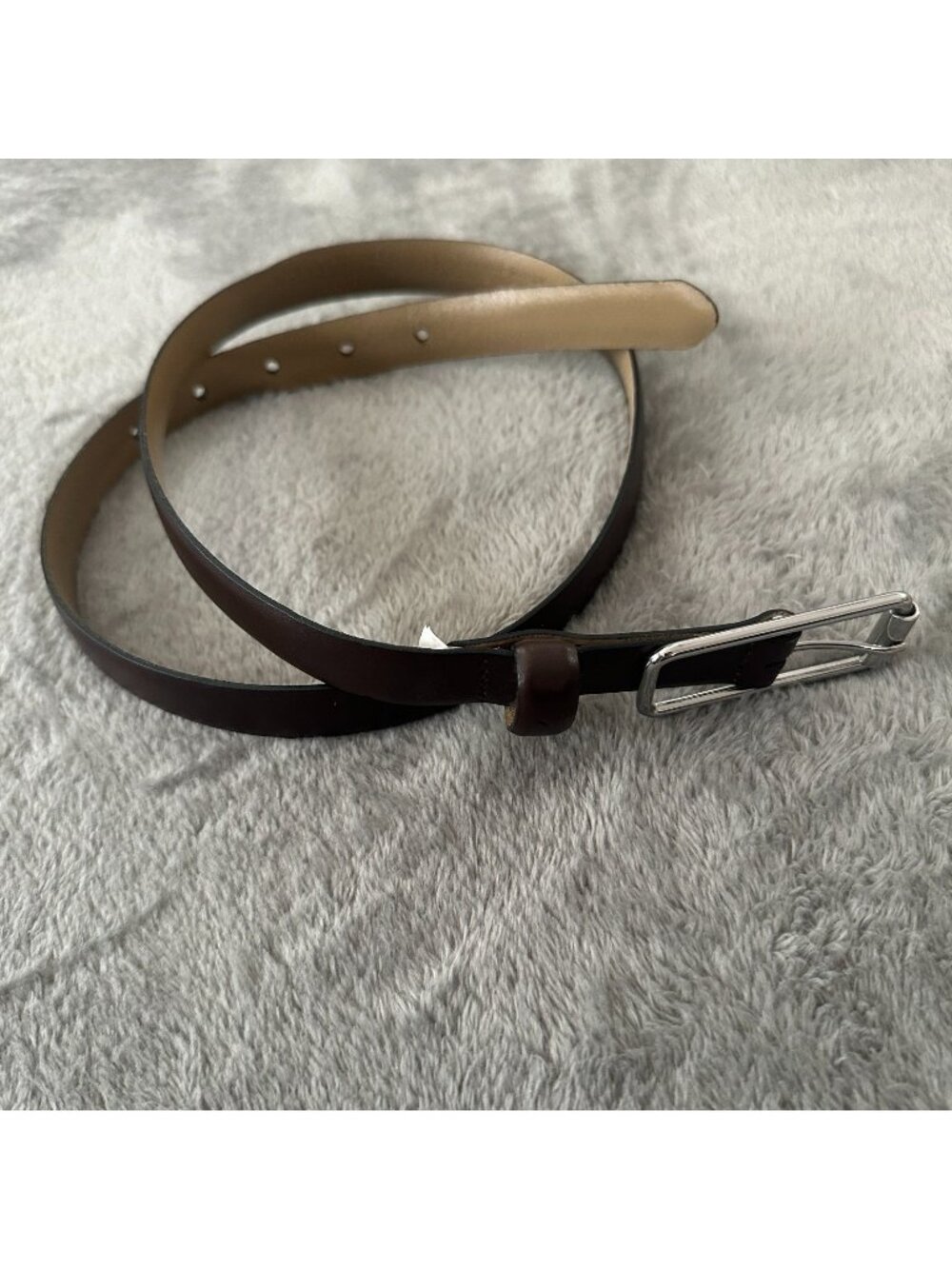 Banana Republic Brown Thin Belt Women's MEDIUM Silver Buckle